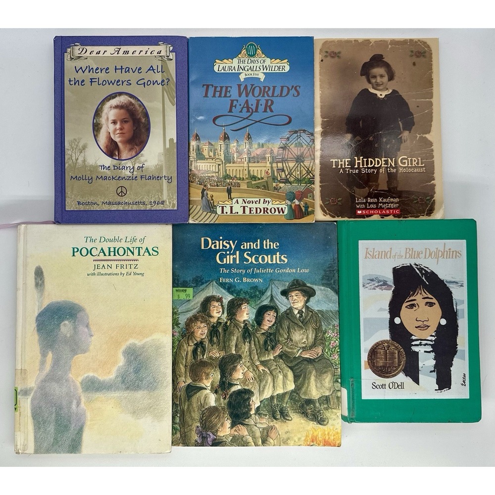 Lot of 12 Kids Books Historical Fiction Biography America Island Blue Dolphins